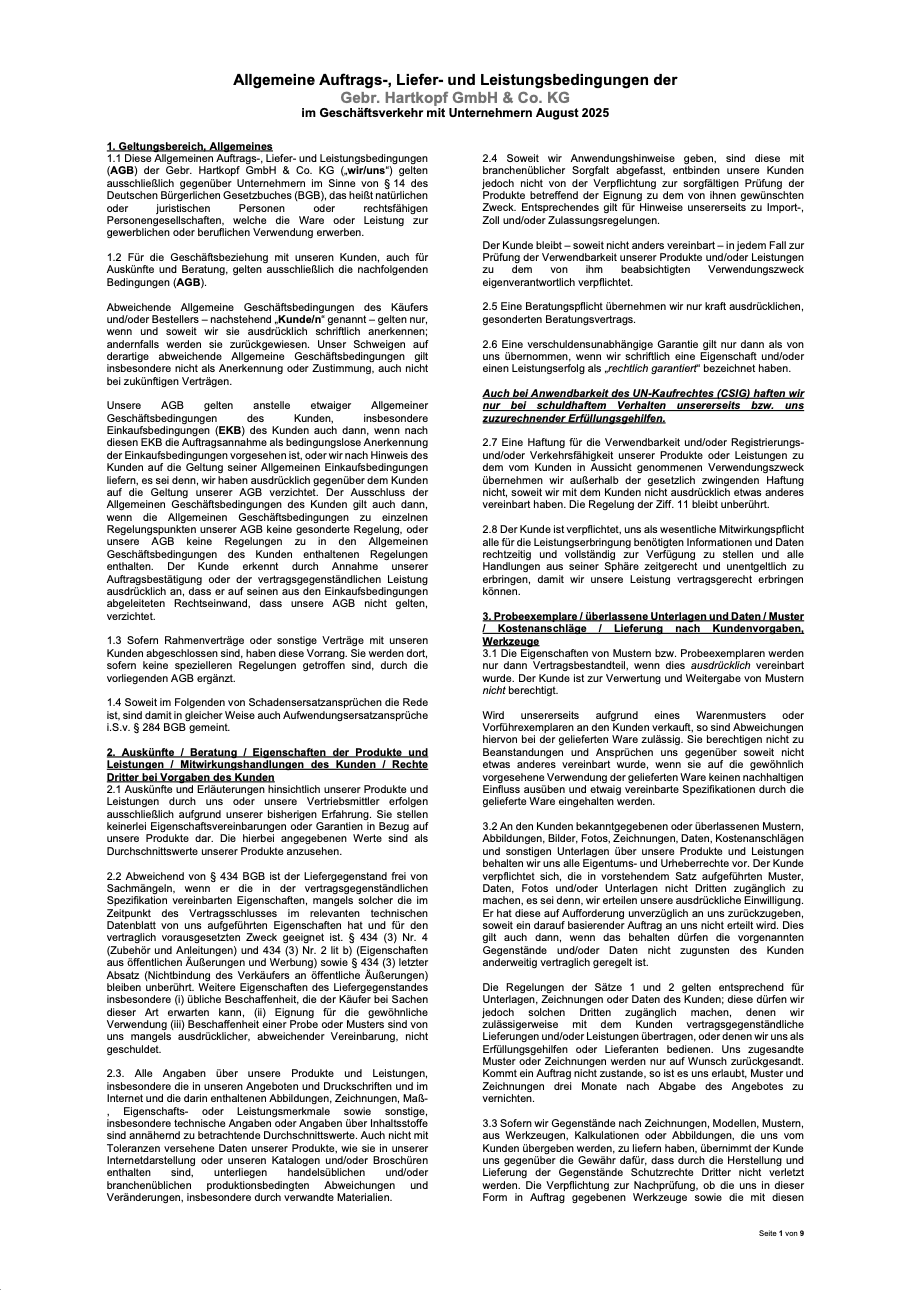 Leistungsbedingungen