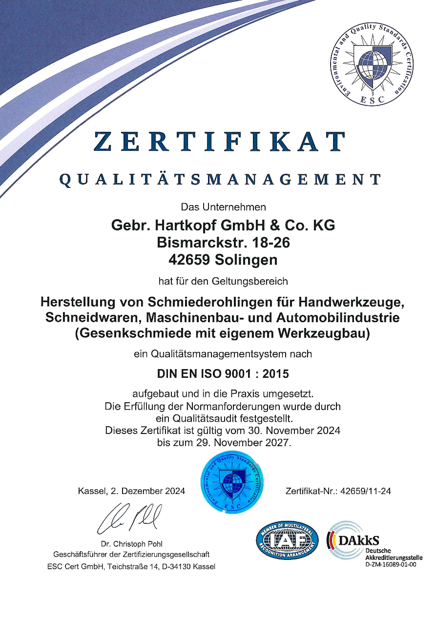 Qualitätszertifikat